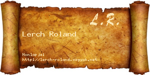 Lerch Roland névjegykártya